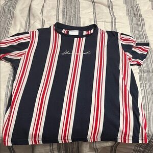 Mens Striped Navy and Red T-Shirt